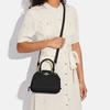 New COACH Sydney Cross Grain Leather Dome Bag, Handbag, Shoulder Bag, Crossbody Bag Small Women's Black CA202-IMBLK