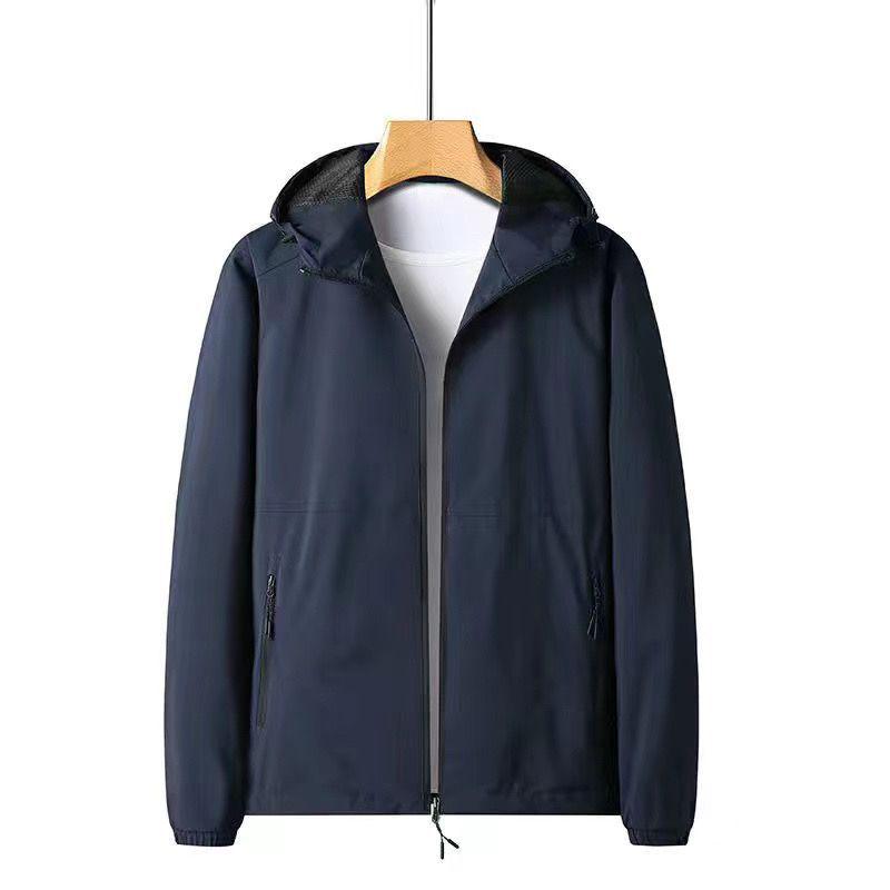 Ανδρικό Ανοιξιάτικο/Φθινοπωρινό Υπαίθριο Αδιάβροχο - Αναπνέον, Γρήγορο Στέγνωμα, Ελαστικό, Φαρδιά Γραμμή Μπουφάν με Κουκούλα για Καθημερινή Χρήση