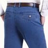 Modă de iarnă Blugi spălăciți uzați Îmbrăcăminte pentru bărbați Plus Lână Îngroșat Larg Drept Talie înaltă Largi Elastici Pantaloni Casual
