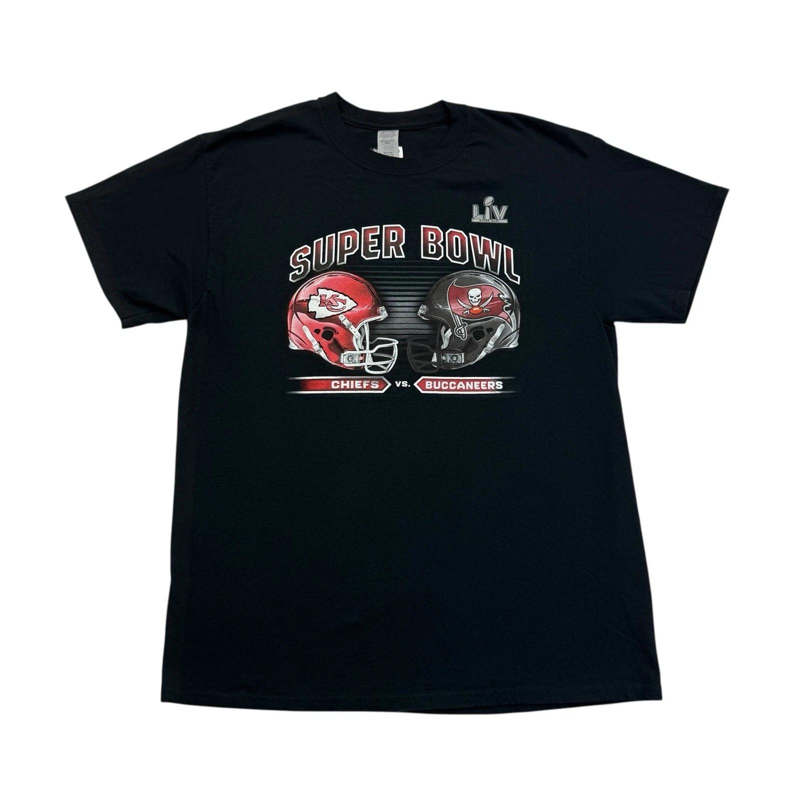 NFL Super Bowl Shirt Mens Large L Black Tampa Bay Buccaneers Kansas City Chiefs 3XL