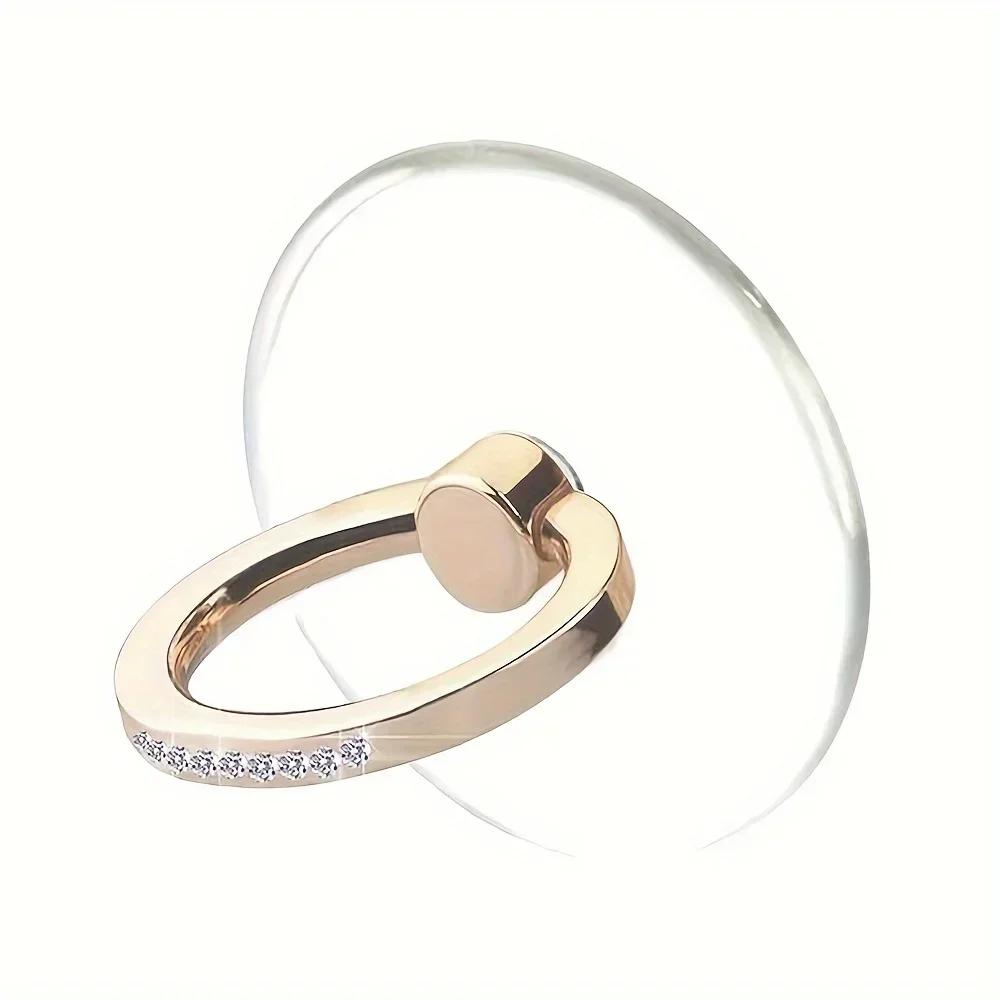 Transparent Circle Finger Ring Mobile Phone Holder Accessories Car Mount Universal Holder Cellphone Bracket for Men and Women