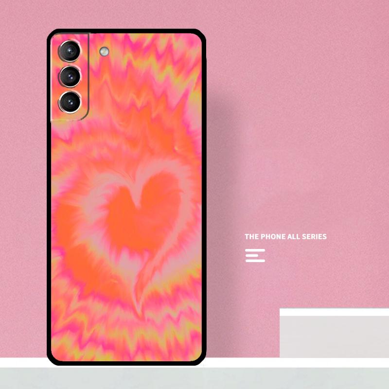 Heart Tie Dye Phone Case For Samsung Galaxy S26 S23 Ultra S20 S21 S22 S24 S25 Plus S10 S25 FE Cover Coque