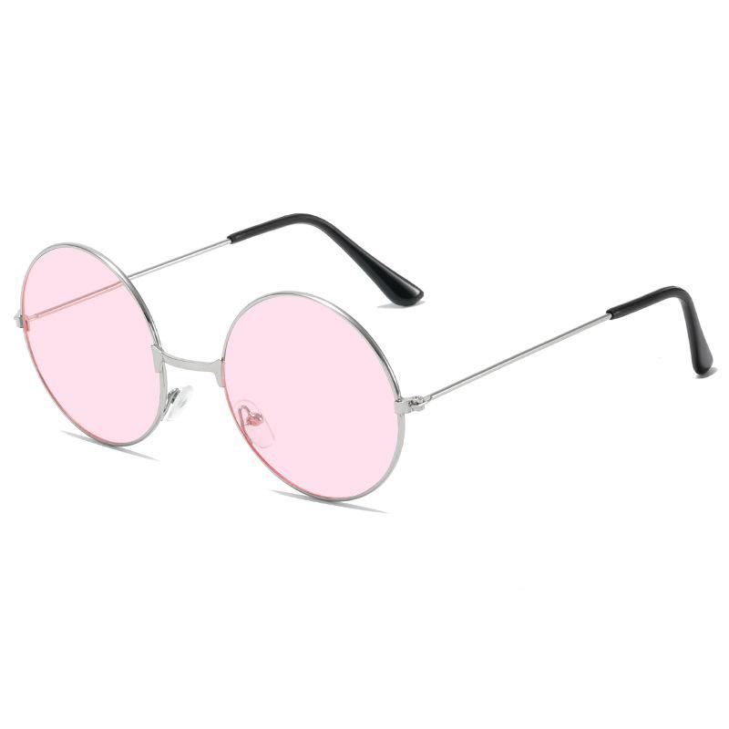 New Round Sunglasses Fashion Disco Hippie Women Men Circle Glasses Sun Glasses Metal Frame Eyewear Accessories Uv400 2024