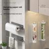 No-Drill Under Cabinet Organizer Rack - Multi-Purpose Storage Holder for Kitchen Wraps, Towels & Bathroom Toilet Paper