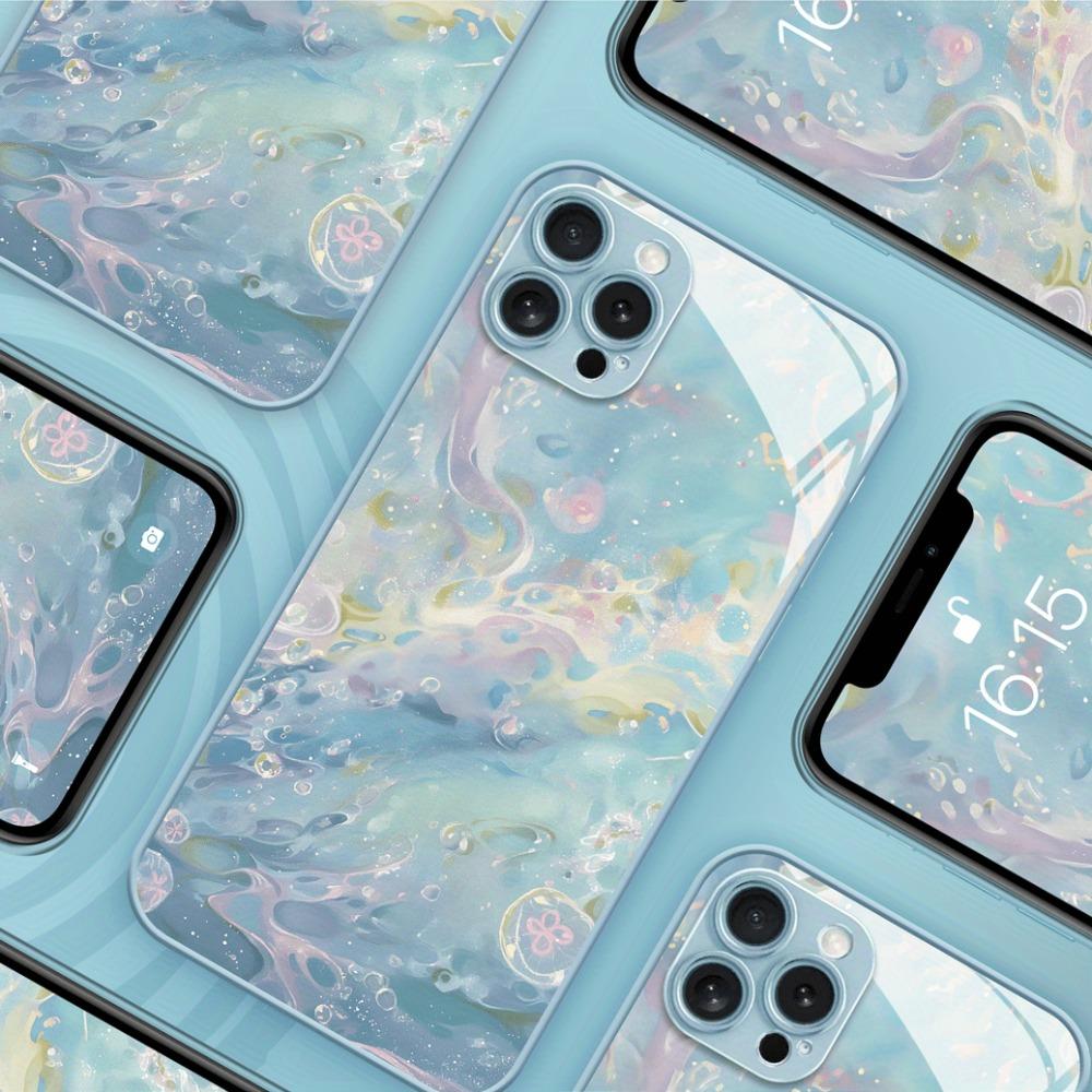 Blaues Muster kreative Handyhülle für Phone 17 16 Pro 15 Pro 14 13 12 11 XS 14 PRO MAX 16 plus 14Pro 12pro Rückseite