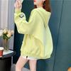 Solid Color Sweatshirt Cardigan Women's Thin Autumn Loose Sweatshirt Jacket Fashionable Long Sleeved Hooded Sweatshirt