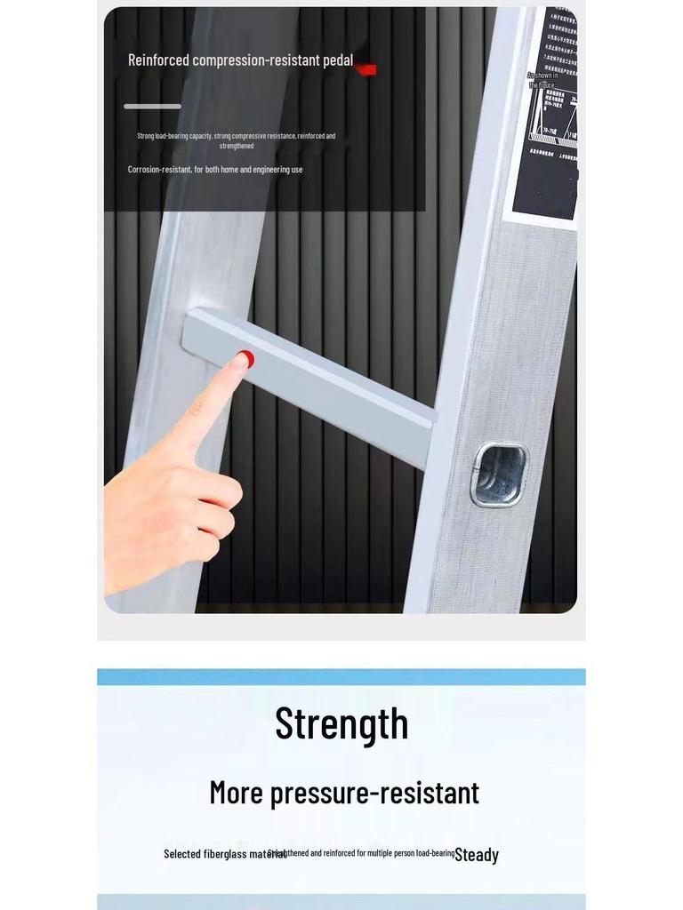 Heavy-Duty Carbon Steel Multi-Functional Folding A-Frame Ladder, 4-5 Steps, Indoor Use