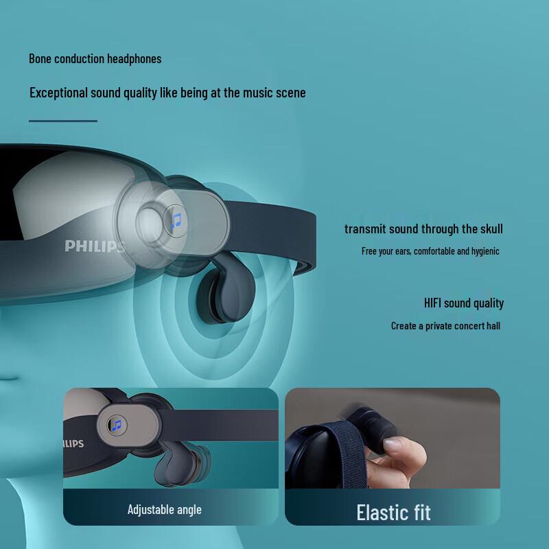 Philips Smart Eye Massager with Heat and Music CN Plug (adapter Included)