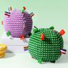 Dog Chew Ball Toy with Bell Bite Resistant Plush Ball Toy Pet Teething Cleaning Interactive Toy for Small Medium Large Breeds Dogs
