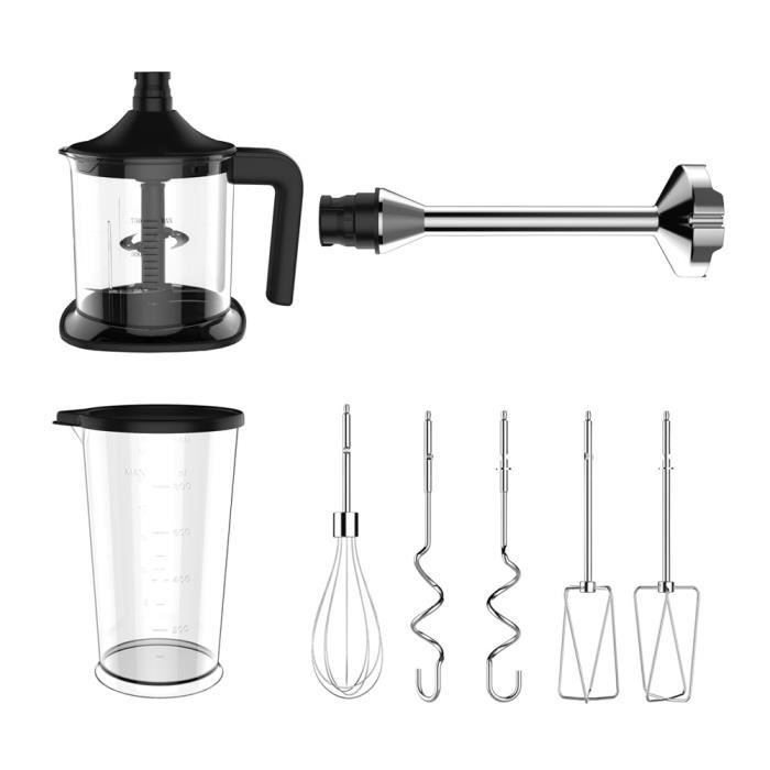 Gastroback design handmixer pro, batteur à main, noir, argent, batteur, blender, hacher, découpe, mélange, 1,45 m, 0,8 l, 0,75 l