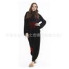 Autumn And Winter Cartoon Animal One-Piece Pajamas Black Powder Bear Fleece Loungewear
