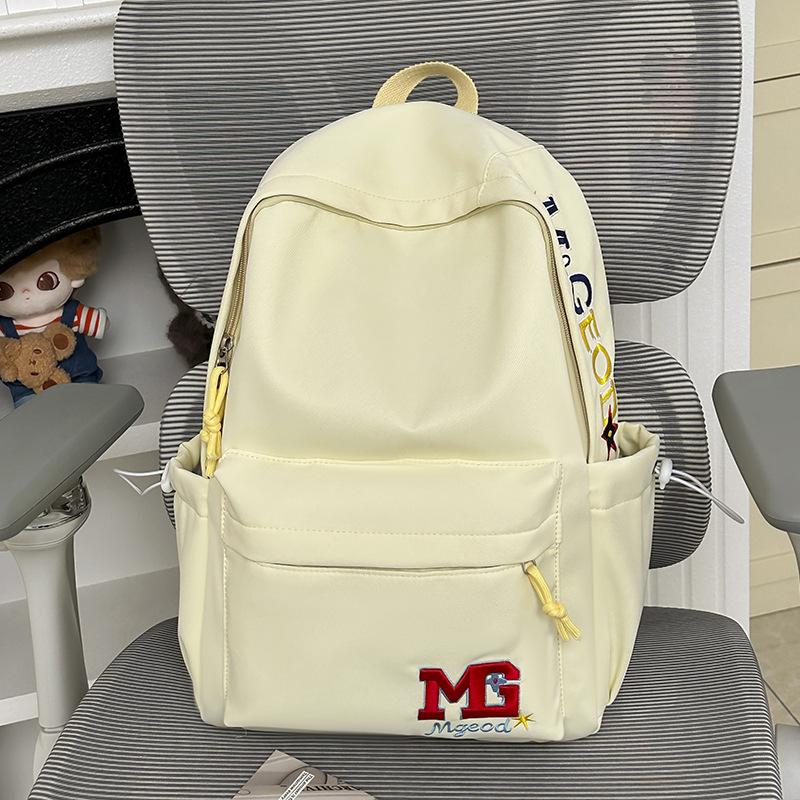 Schoolbag1011 New American Vintage Letter Embroidered Backpack for Middle and High School Students Versatile Large Capacity Lightweight Travel 