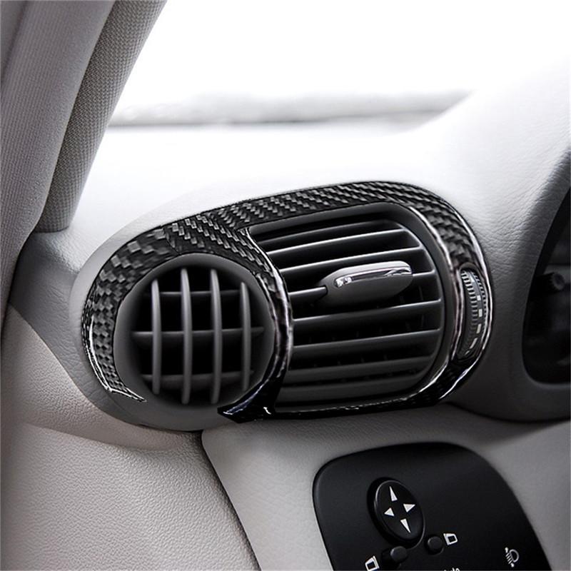 Carbon Fiber Car Interior Mist Remover Vent Trim Frame Cover Sticker For BENZ C-CLASS W203 2005-2007 Styling Accessories