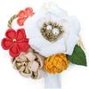 3-Piece Hair Accessory Set: Tsumami Zaiku Kanzashi for Coming-of-Age Ceremony, Furisode, Graduation, Yukata - White, Red, Yellow
