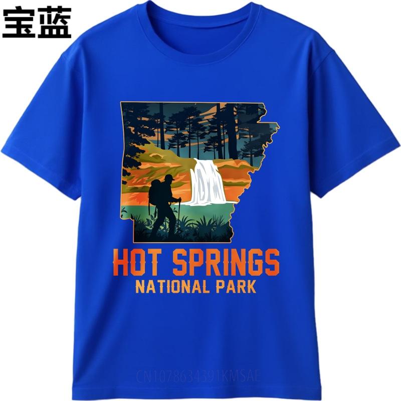 Brand Summer For Her Tshirt Hot Springs National Park Hiker Waterfall Landscape Short Sleeve Adult O Neck Tees Cotton Tshirt