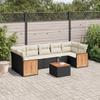 Vidaxl 8-Cz. Garden Lounge Set, With Cushions, Black