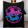Just A Girl Who Loves Soccer Football Throw Blanket Fuzzy Plush Throw Blanket for Sofa Chair