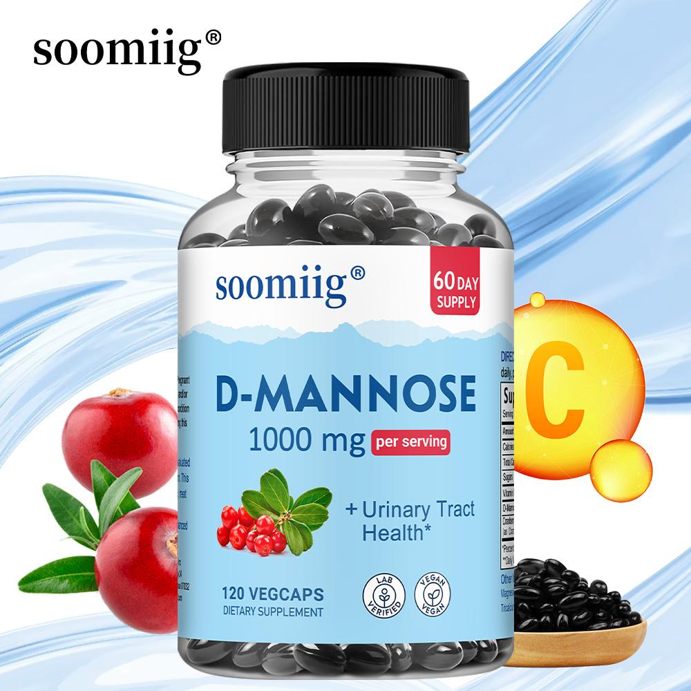 Soomiig D-Mannose Dietary Supplement 1000 mg , Urinary Tract Health , 120 Vegcaps
