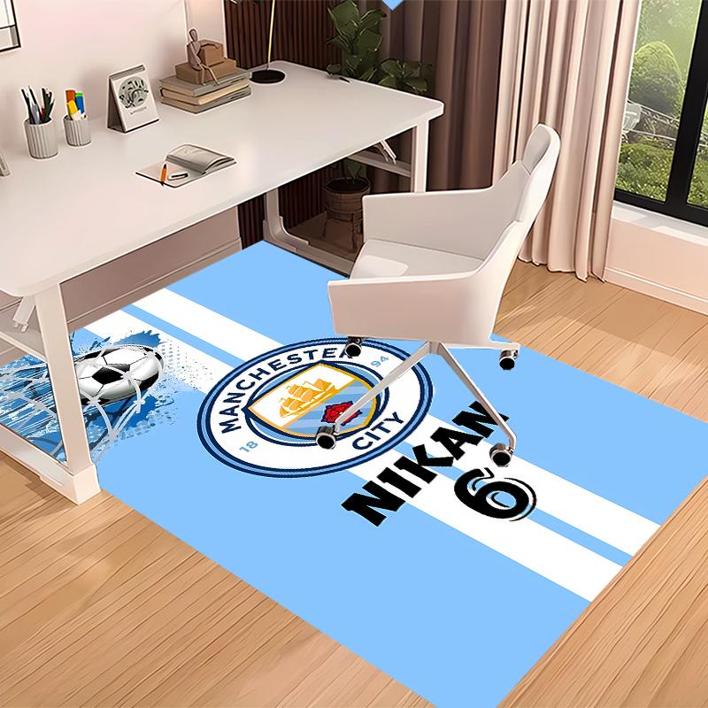 Manchester City Football Club Printed Absorbent Washable Carpet, Non-Slip Bathroom Mats, Kitchen Rugs, Yoga Mat,Living Room Entrance, Camping Picnic R