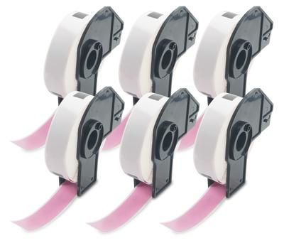 BETCKEY Thermal Paper Brother Label Printer Roll Compatible Label Stickers BROTHER 17x87mm 300 Sheets Compatible with 6 Pieces Pink DK-1203 QL-550