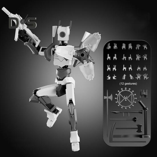 Robot Akciófigura Kiegészítőkkel Mozgatható Ízületek Robot Modell Játék Artikált Bábfigura Otthoni Irodai Dekoráció Dísz