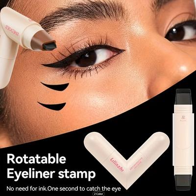 1 τεμάχιο Περιστρεφόμενο Στυλό Eyeliner Διπλής Μύτης Αδιάβροχο & Ανθεκτικό στο Σμύρισμα με Υγρό Στυλό Μεγάλης Διάρκειας σε Ένα Πέρασμα