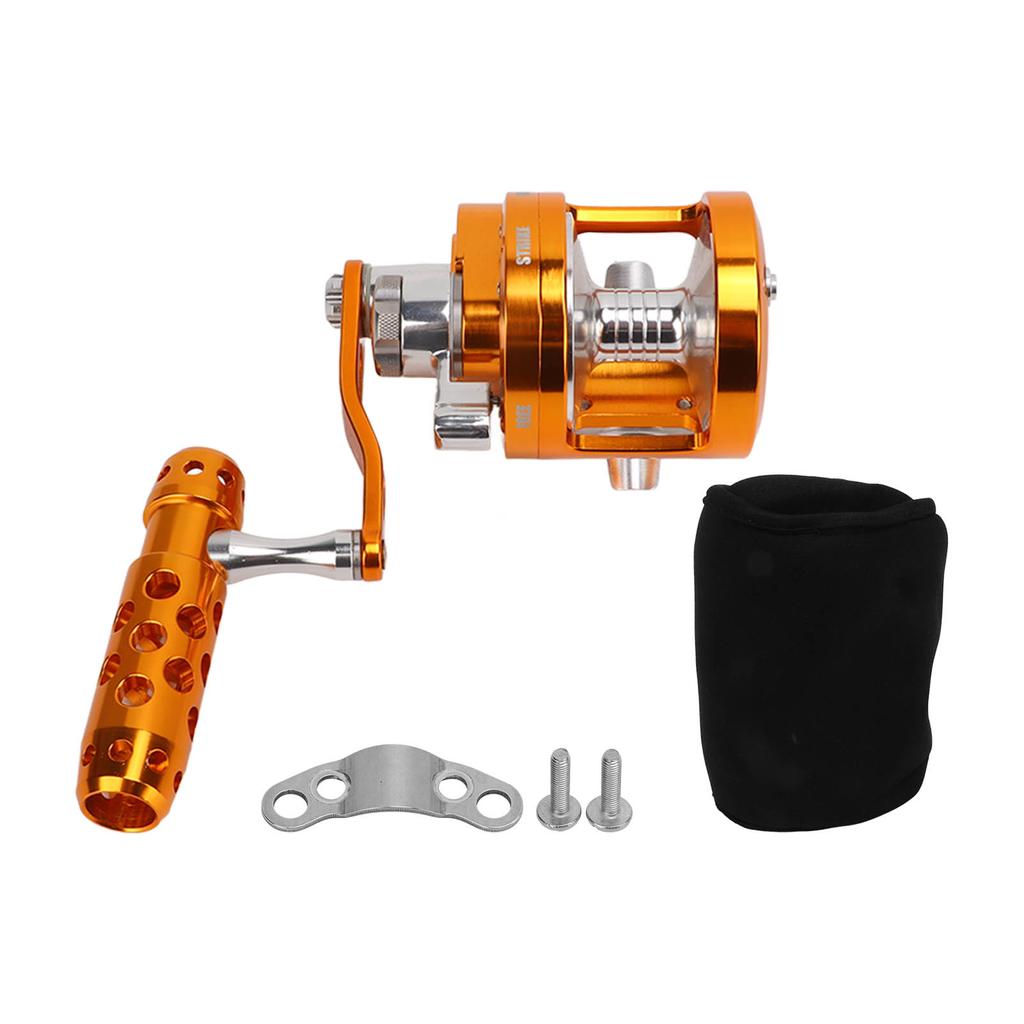 Aluminum Alloy Trolling Fishing Reel Offshore Deep Sea Fishing Reel Single Speed Baitcasting Fishing ReelSY90L Left Hand