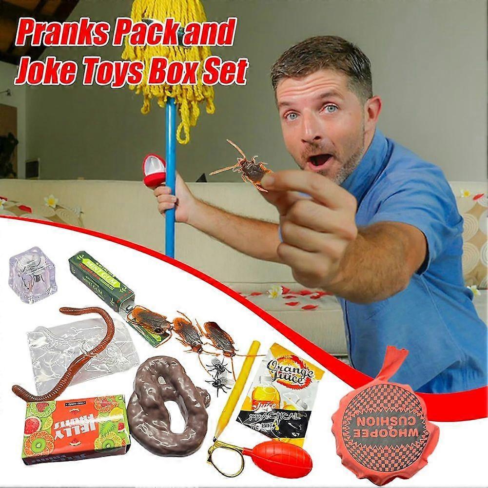 14 Pieces Prank Box - Classic Horrible Practical Jokes Game for Kids & Adults, Funny Gag Tricks for April Fools & Friends