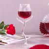 BORREY Crystal Glass Rose Red Wine Glass Wine Magnum Glass Clear Stemware Cup Party Fun Cold Drink Juice Mug 6oz Gift for Women