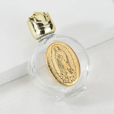0.5 Floz Catholic Holy Water Bottles with Toned Cap Gold Blessed Water Bottles Our Lady of Guadalupe Saint Michael the Archangel