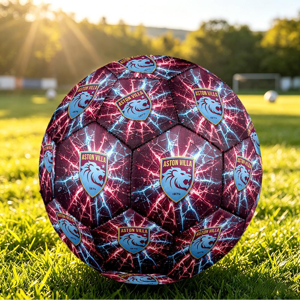 Aston Villa FootballPrinted Size 5 Soccer Ball, Anti Slip Adult Match Football Souvenir for Football Fans
