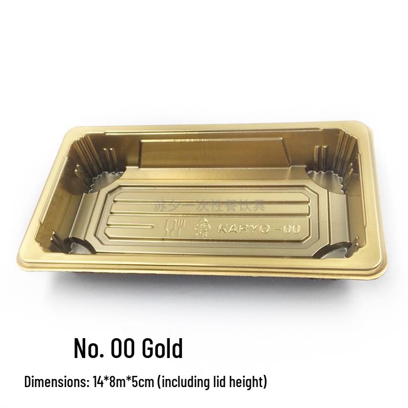 Sushi Box Set: No. 0 Disposable Plastic High Lid Tray for Japanese Takeaway - Available in 2, 3, or 4-piece Gunkan, 50 Sets