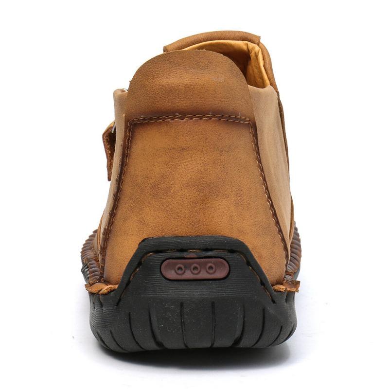 Autumn/Winter Men's Ankle Boots Large Size Zipper Men's Boots Outdoor Casual Hand Sewn Work Clothes Boots