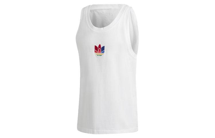 Adidas Originals Tank Tops Men s White Crew Neck Moderate Straight Fit GE0855 M