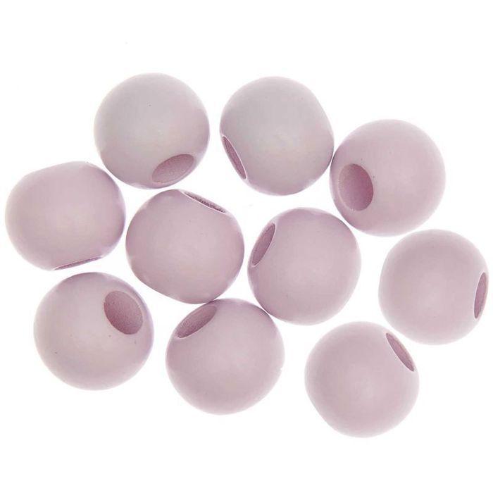 10 Perles rondes - bois rose - 20 mm