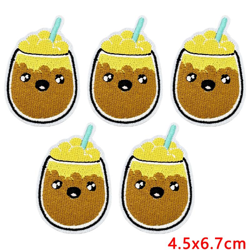 10pcs Wholesale Cute Food Series Embroidery Patches Diy Cartoon Iron On Patches For Clothing Sew Stickers Badge Applique