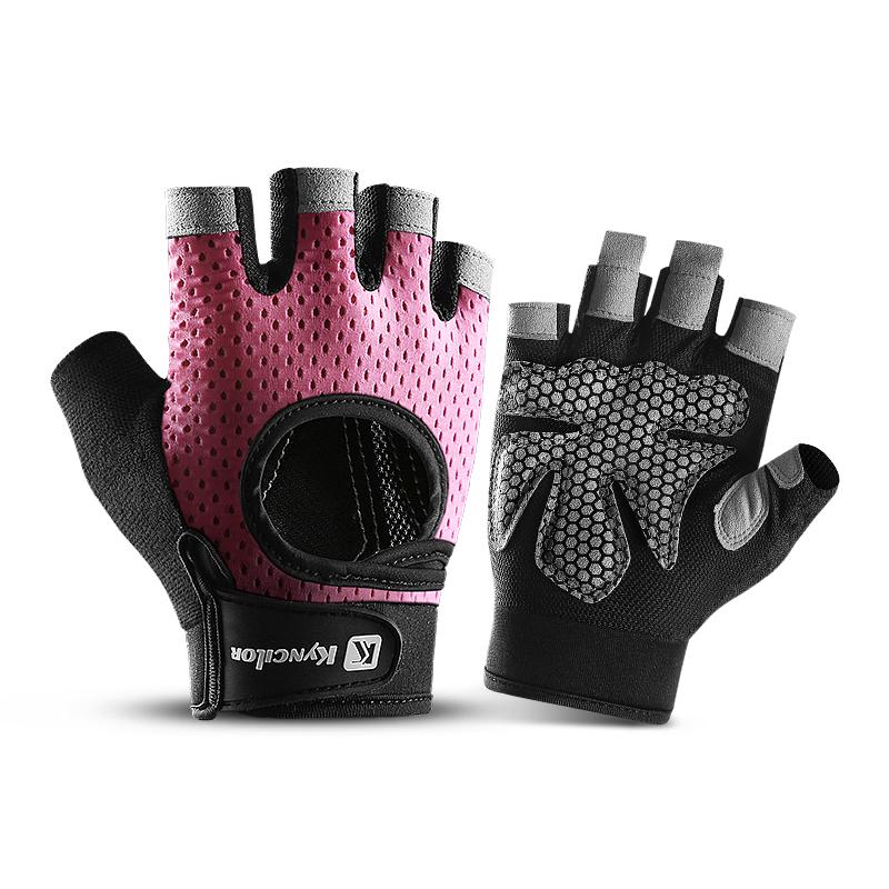 Athletic Gym Fitness Gloves Men and Women Weightlifting Breathable Non-Slip Silicone Half-Finger Bicycle Motorcycle Gloves