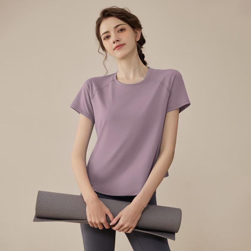 OEING Women's Quick-Dry Yoga Pilates Short Sleeve Top