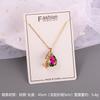 Luxury Drop Water Shaped Zircon Pendant Necklace Geometric Stainless Steel Choker Jewelry Birthday Gifts For Women Girls