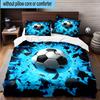 3PCS Soccer Ball Bursting Through 3pcs Bedding,Including 3PCS Duvet Cover And 2pcs Pillowcases Perfect for Christmas,Ideal for Bedroom, Dormitory