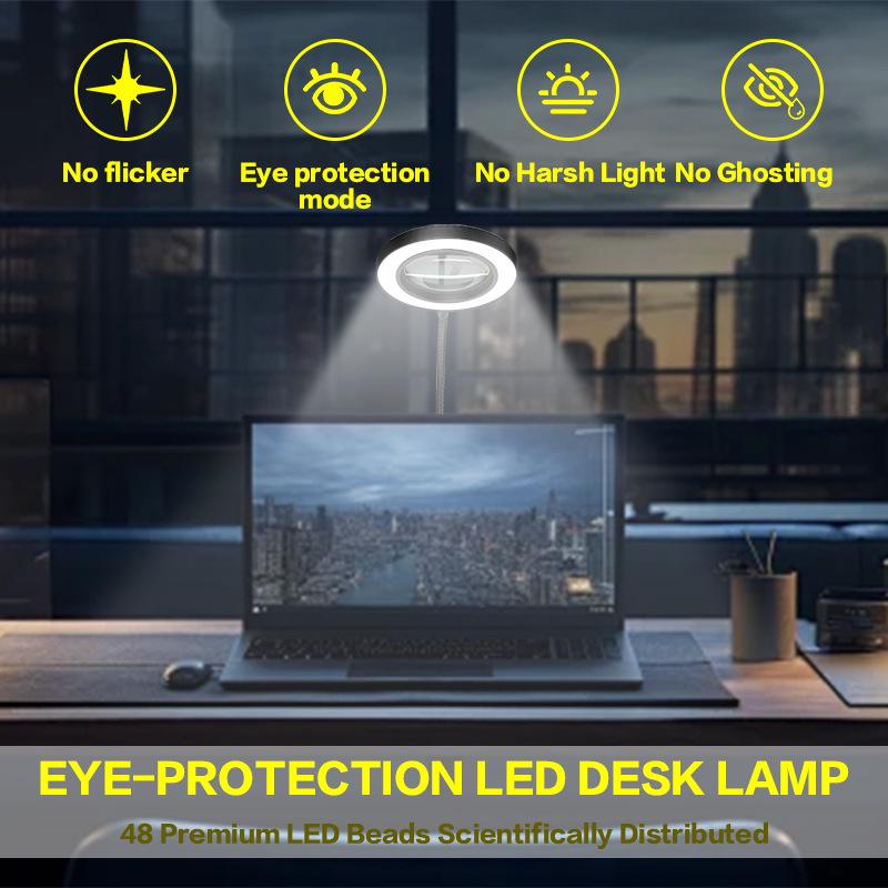 4.5" Clip-On Magnifying Desk Lamp with Ring Light for Nail Art, Beauty, and Tattoos