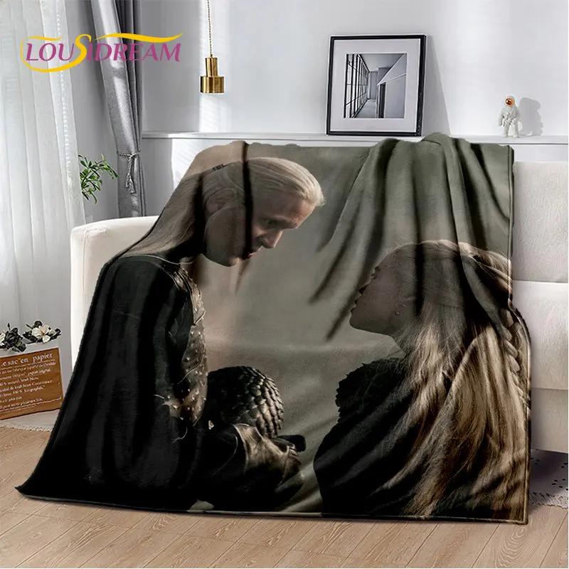 House of The Dragon TV-Film Weiche Plüschdecke, Flanelldecke Überwurfdecke für Wohnzimmer Schlafzimmer Bett Sofa Picknickdecke Kinder