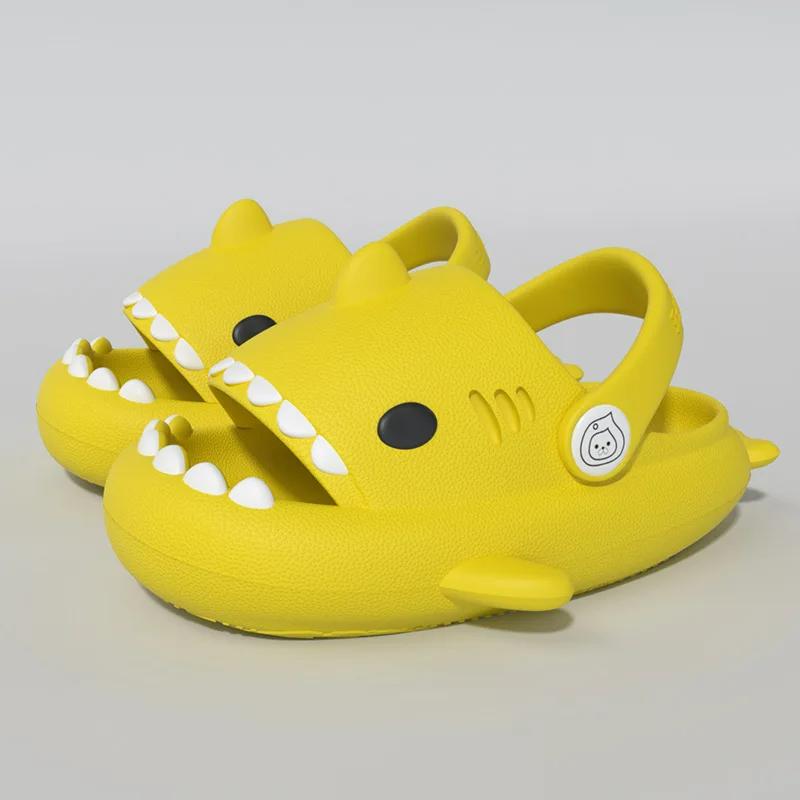 Fashion Crestar Kids Shark Slippers Summer Fashion Children Cute Cartoon Slippers Boys Girls Soft Sandal Outdoor Non-slip Beach Slides