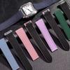 19mm 21mm FKM-Gummi-Uhrenarmband für Cartier Santos WSSA0009 WSSA0010 WHSA0021 Schnellwechsel-Stahl-Endstück-Verbindungsglied-Uhrenarmband