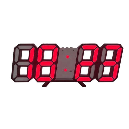 3D LED USB Snooze Digital Temperature Wall Clock Alarm Home Living Room Decor