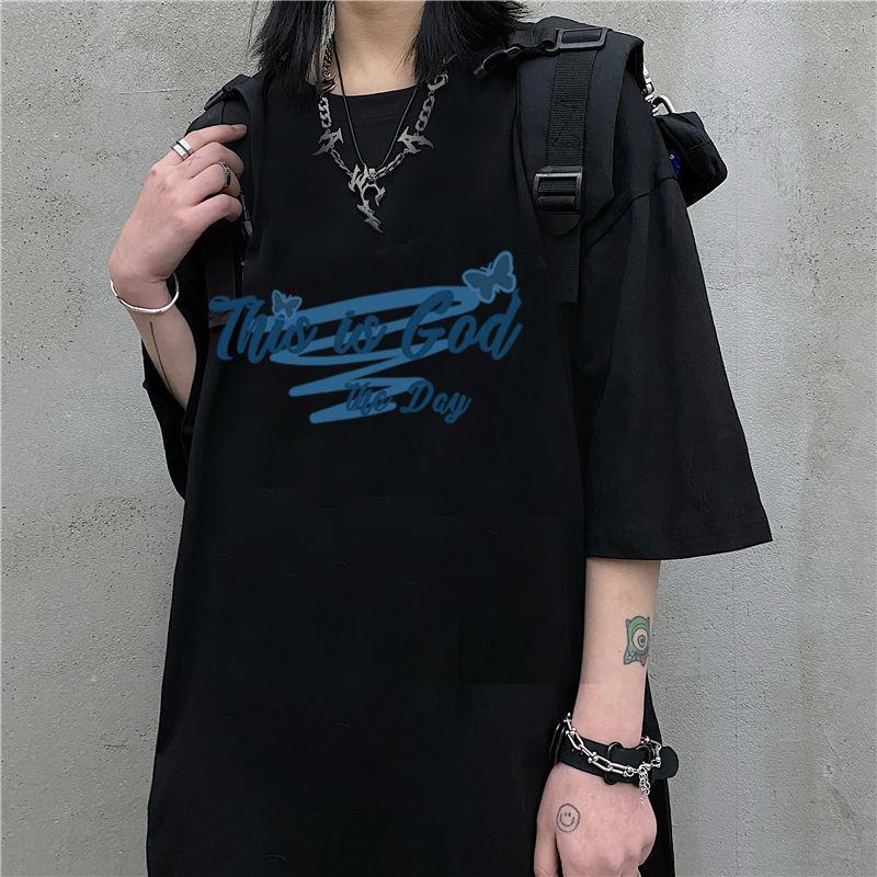 Loose version of the new summer printed short-sleeved couple pass versatile t-shirt women's round neck casual large size top