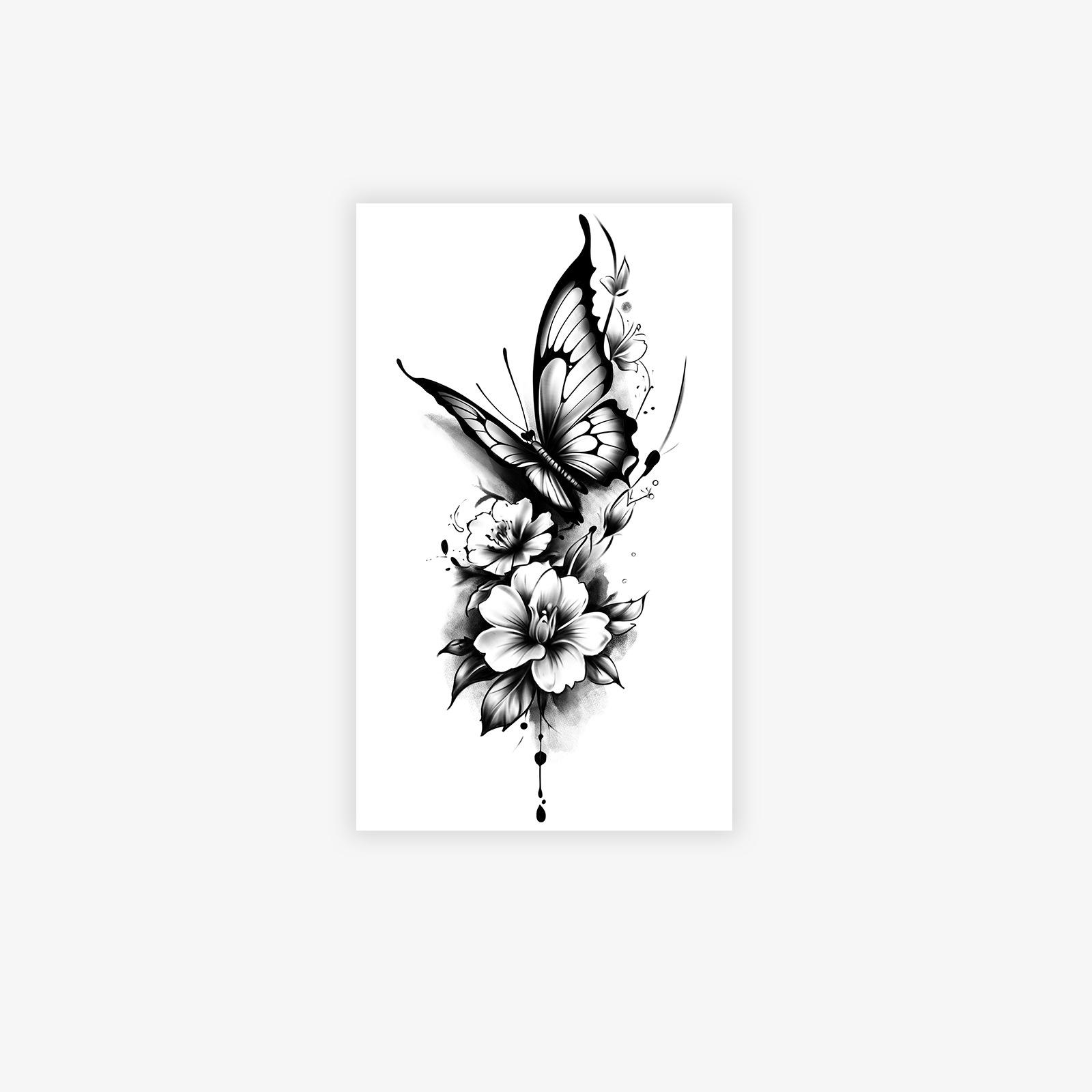 

Atmospheric Realistic Butterfly Tattoo Sticker Waterproof And Long-Lasting Non-Reflective Big Arm Tattoo Sticker 15*9