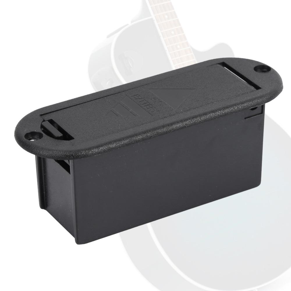 2PCS Plastic Battery Cover Box Black Color Guitar Battery Case For 9V Battery