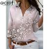 QICED 38 Color Women's Fashion Casual Long Sleeve POLO Neck Blouses & Shirts