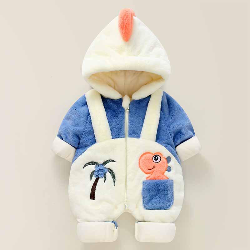

Winter Fleece Crawling Suit for Newborns - Unisex Warm Romper Set for Outings 73 cm
